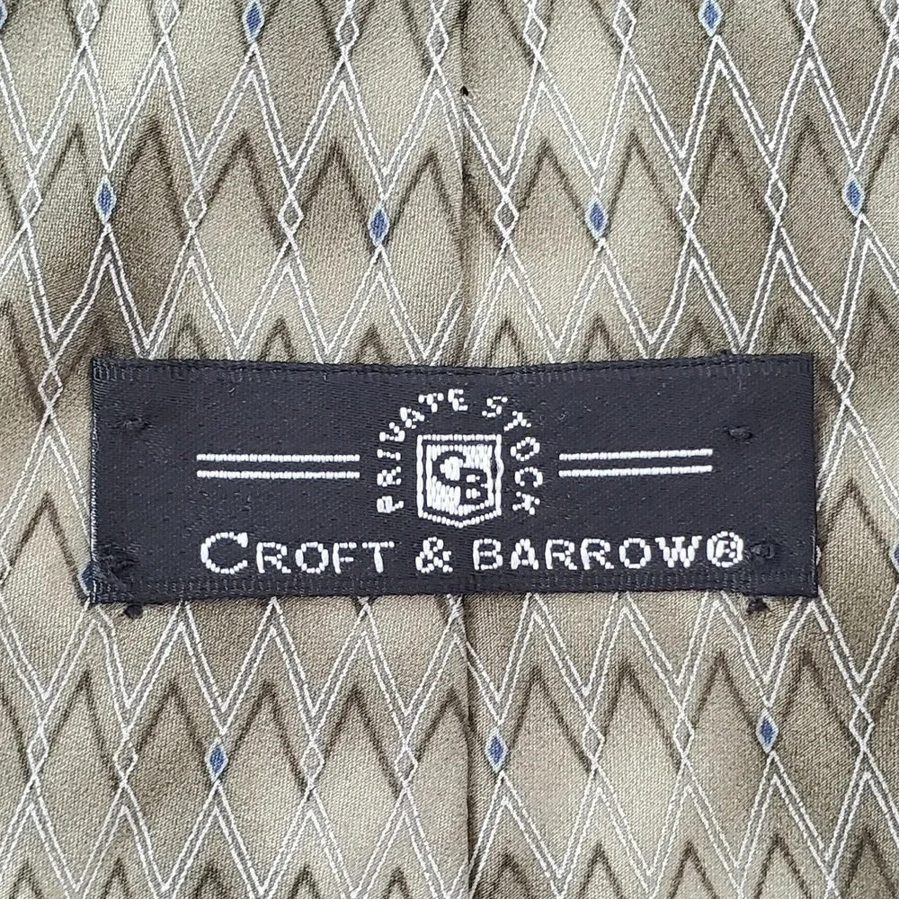Croft & Barrow Green Silk Abstract‎ Tie Wide